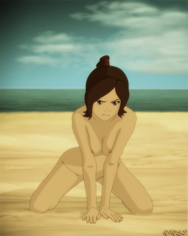 Ty Lee relaxing on beach totally nude - Avatar Hentai.